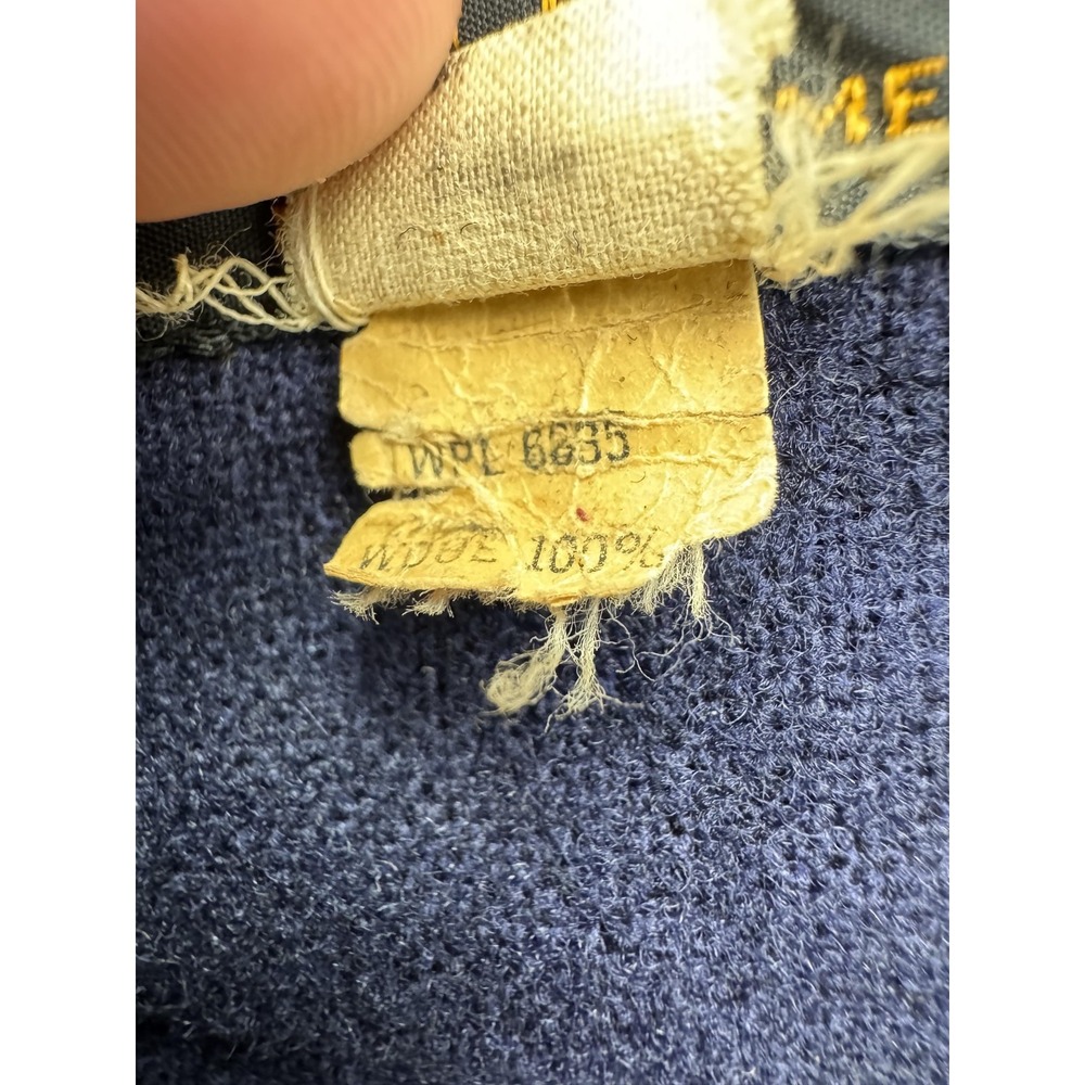 Vintage LL Bean Shirt Mens 50 Blue Wool Heavy Workwear Button Front Long Sleeve - Picture 7 of 12